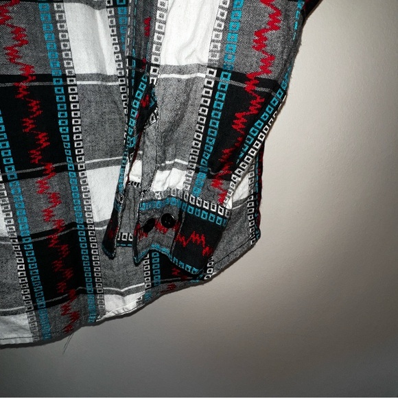 Cabin Creek‎ Women Top Medium Blue Plaid Flannel Long Sleeve  Button Up Collar - Picture 3 of 6